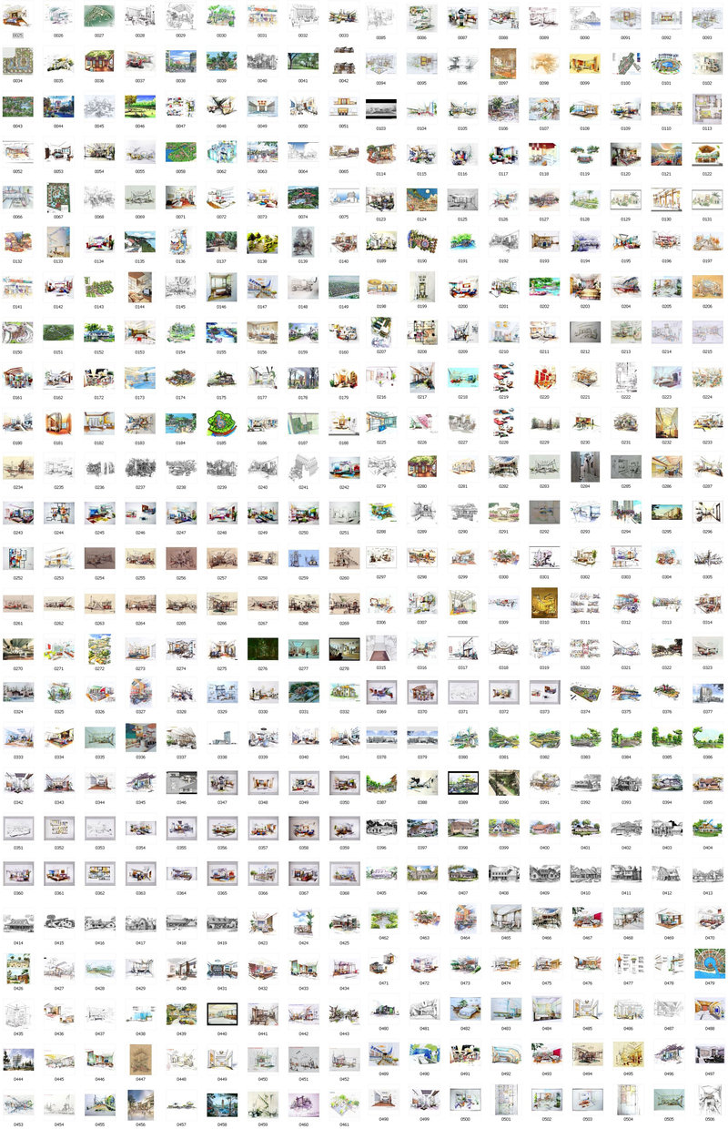 手绘效果图大全4000张，适合手绘临摹