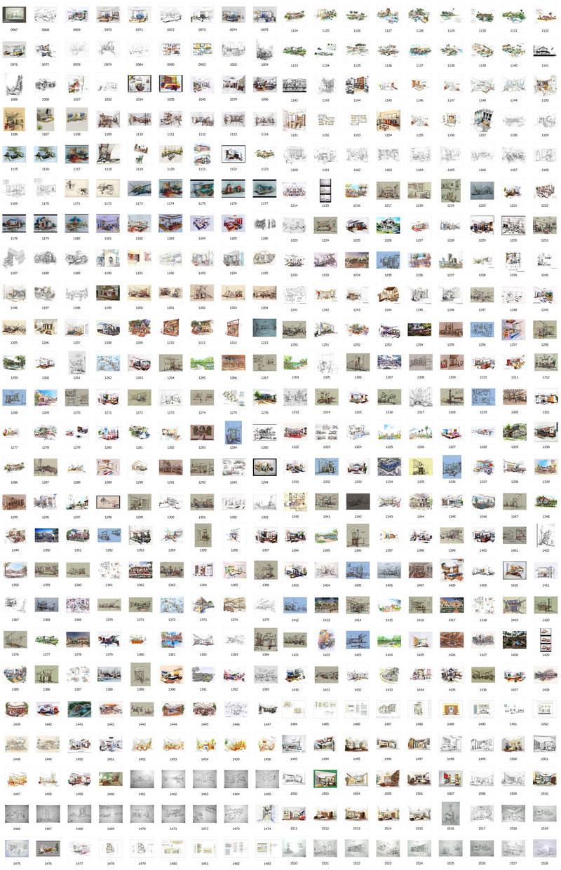 手绘效果图大全4000张，适合手绘临摹