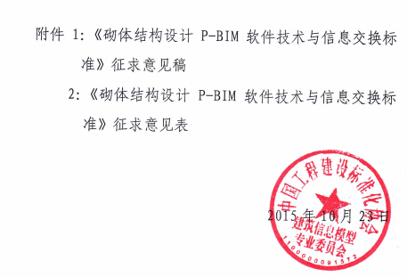 关于对协会标准《砌体结构设计P-BIM软件技术与信息交换标准》征求意见的函