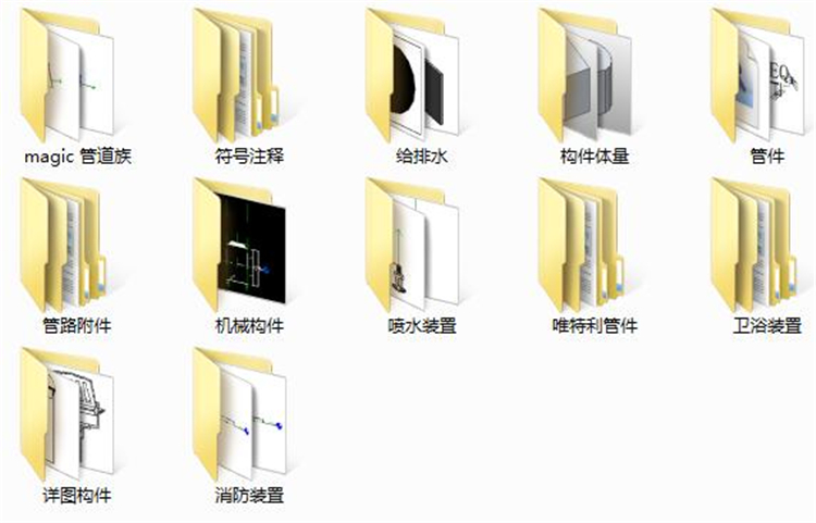 Revit建筑结构水电暖MEP室内施工模型族库大全|机电族模型Revit族库大全+BIM族库