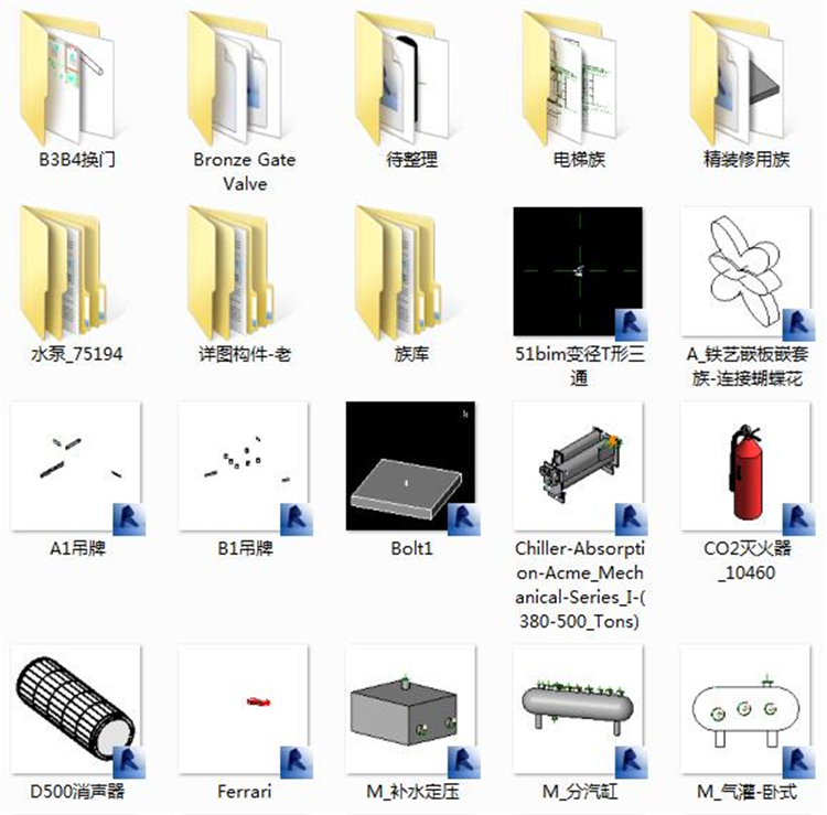 Revit建筑结构水电暖MEP室内施工模型族库大全|机电族模型Revit族库大全+BIM族库