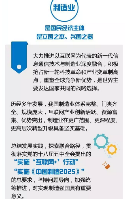 推进“互联网＋” 建设制造强国