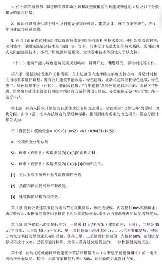 山东省省级建筑节能与绿色建筑发展专项资金管理办法