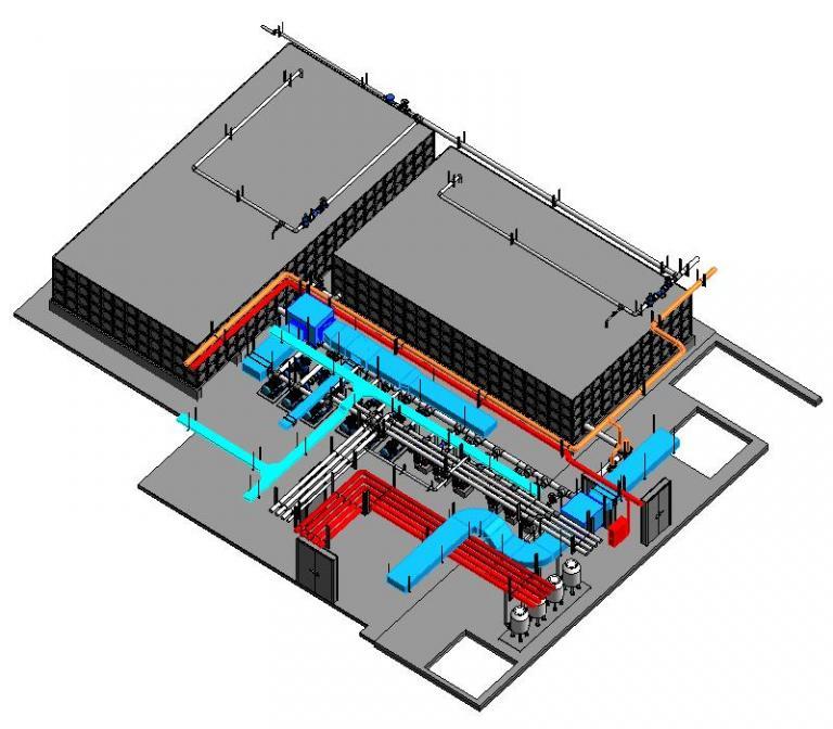 水泵房全套完整设备、阀门、附件、支吊架套装Revit族库，1:1自适应族库，BIM模型族库