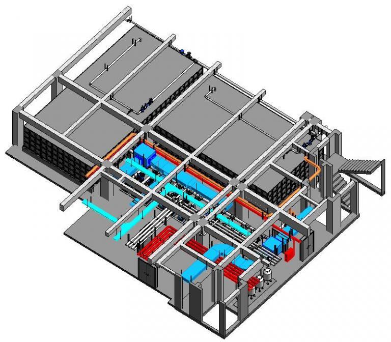 水泵房全套完整设备、阀门、附件、支吊架套装Revit族库，1:1自适应族库，BIM模型族库