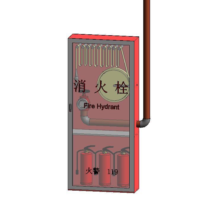 消火栓箱族、消防箱族、灭火器族，BIM参数化自适应Revit族