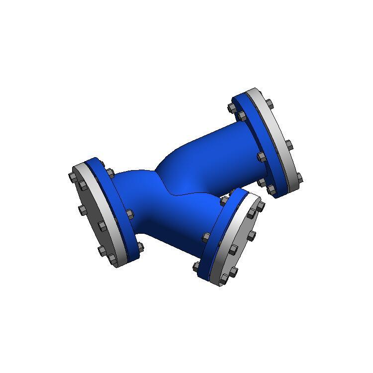 Y型过滤器-法兰式/自适应，BIM参数化Revit族