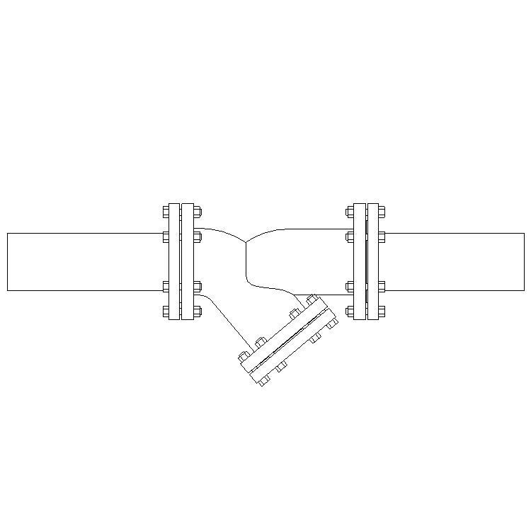 Y型过滤器-法兰式/自适应，BIM参数化Revit族