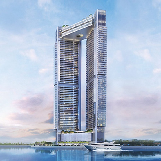 BIM|拉菲尔·维诺利在迈阿密设计楔形桥接住宅楼