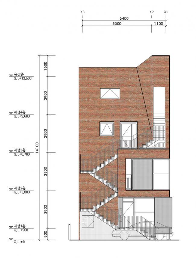 BIM建筑|韩国芒源洞“窄居” / Boundaries architects