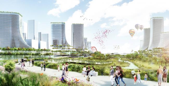 BIM建筑|广州CBD南区呈现新城市景不雅，由德国安博戴水道+庄子玉工作室结合打造年夜湾区新门户