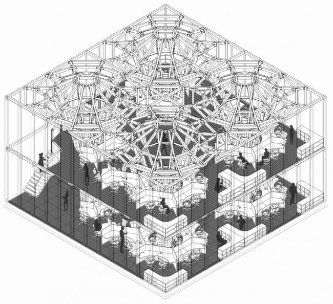 BIM建筑|枝桠交织有序的'树'状空间：河南珑府生涯体验中间 / 罗宇杰工作室