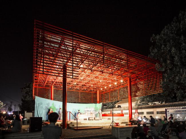 BIM建筑|年夜红棚下的村落起居，北河东村戏台