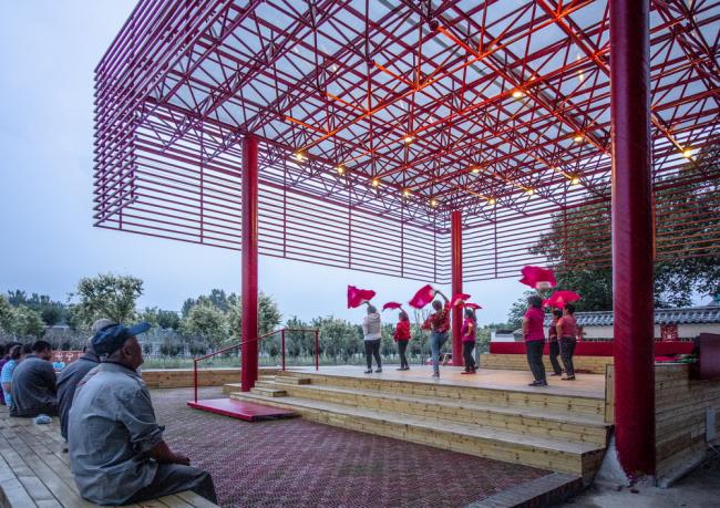 BIM建筑|年夜红棚下的村落起居，北河东村戏台