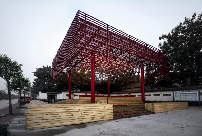 BIM建筑|年夜红棚下的村落起居，北河东村戏台