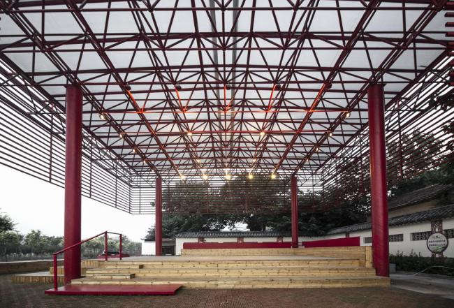 BIM建筑|年夜红棚下的村落起居，北河东村戏台