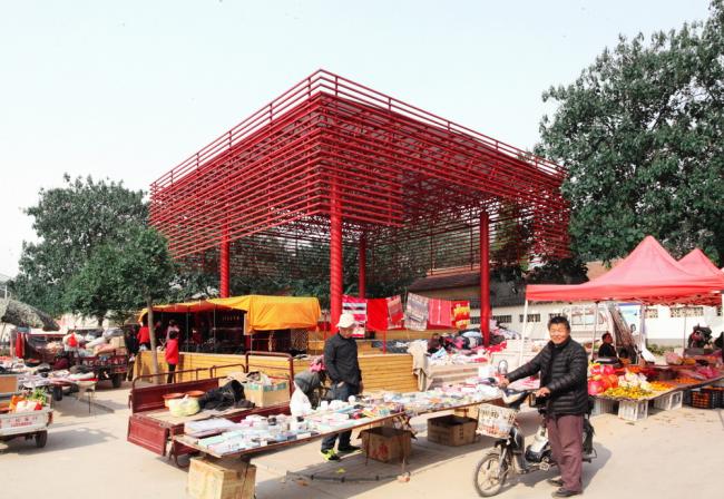 BIM建筑|年夜红棚下的村落起居，北河东村戏台