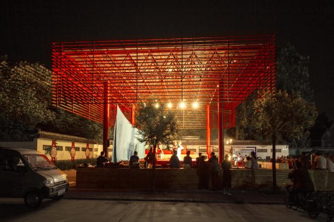 BIM建筑|年夜红棚下的村落起居，北河东村戏台