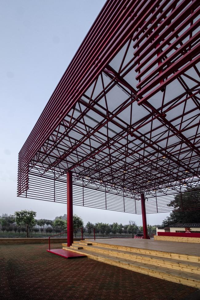 BIM建筑|年夜红棚下的村落起居，北河东村戏台