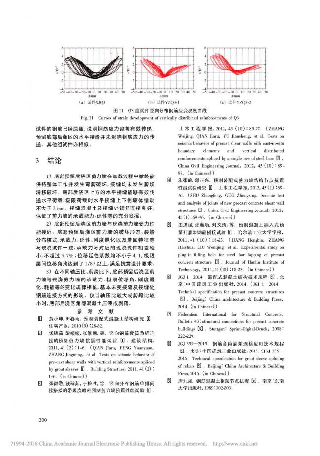 装配式|底部预留后浇区钢筋搭接的装配整体式剪力墙抗震性能试验研究
