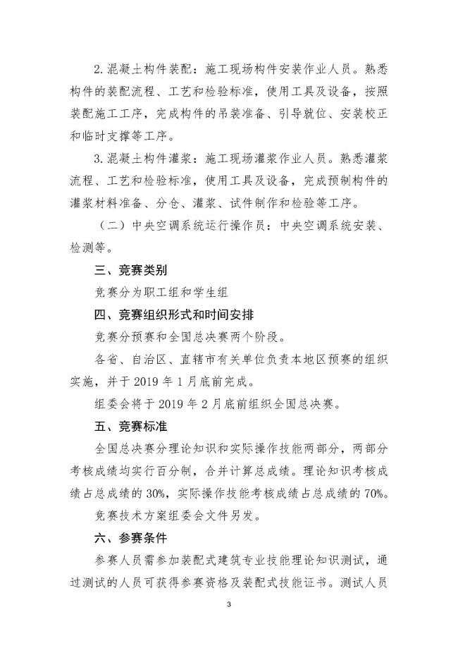 装配式|关于举办 2018 年中国技能大赛 三一杯”首届全国装配式建筑职业技能 竞赛的通知
