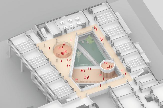 BIM建筑|嵌套的多彩盒子：华中师范年夜学从属龙园黉舍 / 筑博设计-结合公设 + H DESIGN
