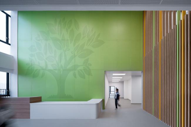 BIM建筑|嵌套的多彩盒子：华中师范年夜学从属龙园黉舍 / 筑博设计-结合公设 + H DESIGN