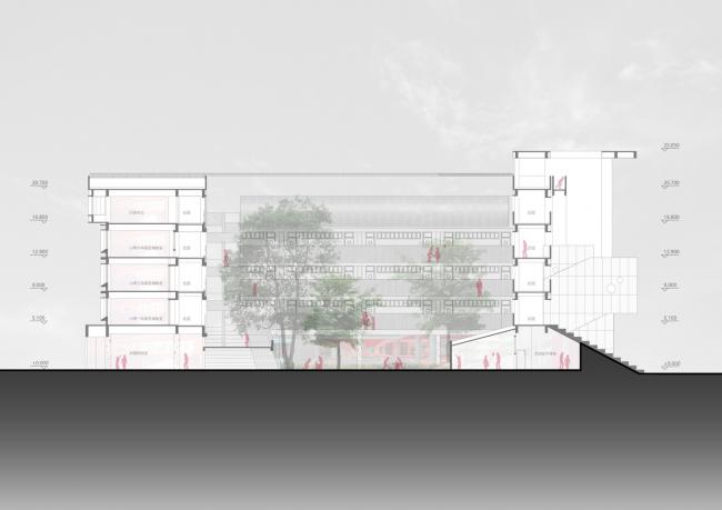 BIM建筑|嵌套的多彩盒子：华中师范年夜学从属龙园黉舍 / 筑博设计-结合公设 + H DESIGN