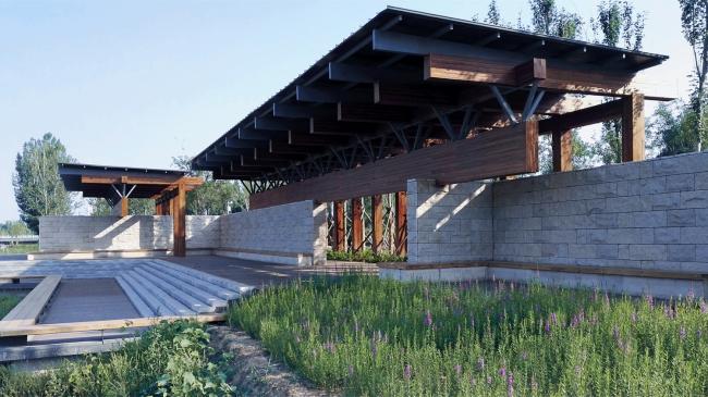 BIM建筑|梁亭——河北河间古洋河公园临水亭榭