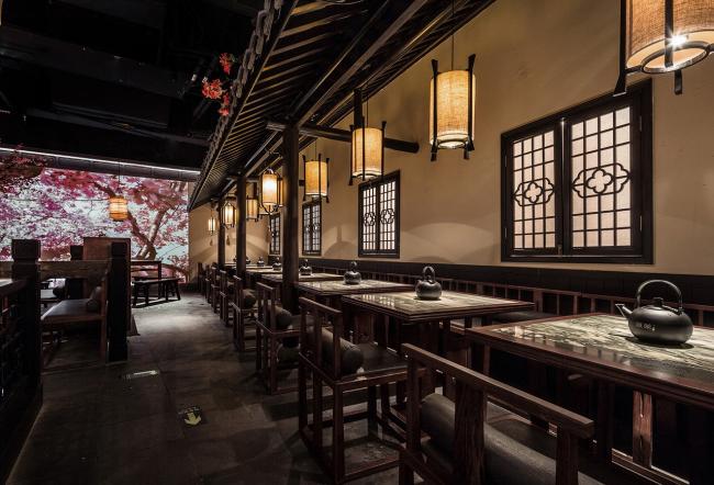 BIM建筑|桃花里·绿茶中餐厅北京店 | 卧野空间事务所