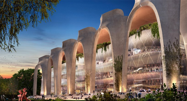 BIM建筑|造型有机，骨骼外露的伊斯坦布尔技巧年夜学藏书楼