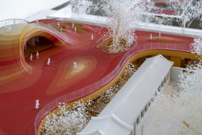 BIM建筑|MAD为北京四合院设计漂浮屋顶幼儿园，孩子们可以“上房揭瓦”啦