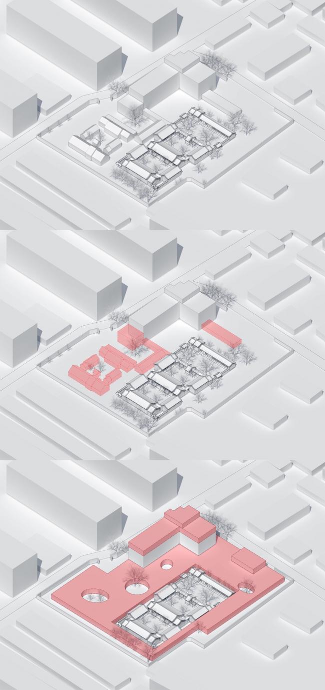 BIM建筑|MAD为北京四合院设计漂浮屋顶幼儿园，孩子们可以“上房揭瓦”啦