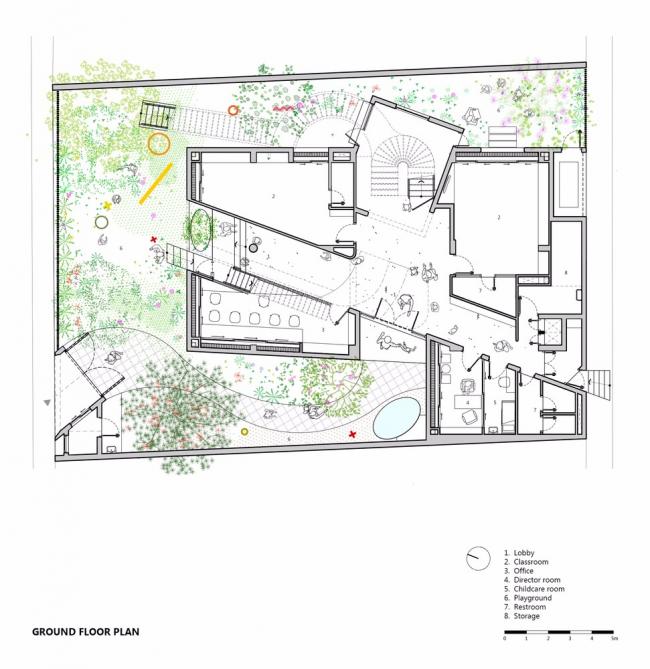 BIM建筑|用红砖构建起俏皮的空间，好像一座宏大乐高的Chuon Chuon Kim 2幼儿园
