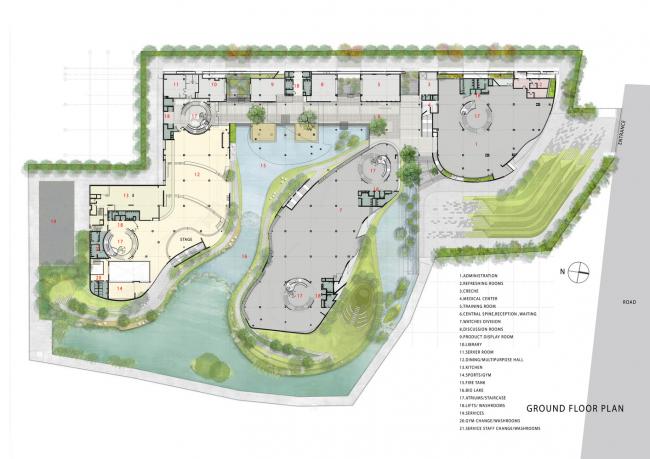 BIM建筑|仿若身处绿色稻田办公，科技彰显天然气力的泰坦办公中间