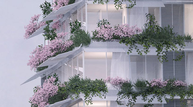 BIM建筑|绿意盎然的竖向花圃：贝鲁特“梅多利”室第