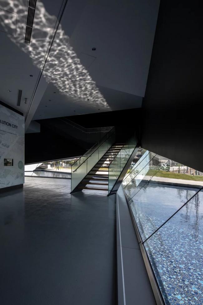 BIM建筑|浅水池边的半透明展现馆