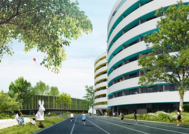 BIM建筑|OPEN 颁布上海青浦温和双语黉舍施工图，为分歧年纪孩子设计“聚落校园”