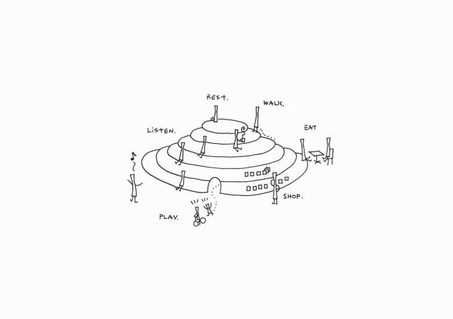 BIM建筑|立在城市客堂的巨型家具，日本奈良的暗昧空间：CoFuFun车站广场