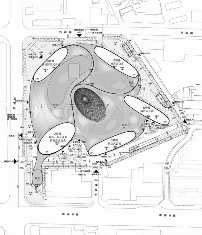 BIM建筑|弧形围绕错动的体量——云景彭城，徐州苏宁广场 / CCDI悉地国际