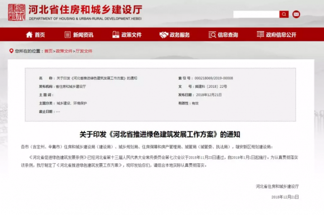 装配式|河北：2019年绿色建筑占新建建筑比例要达50%以上