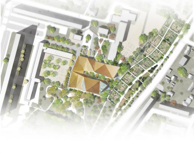 BIM建筑|绿草蓝天中的一抹金：La Fontaine体育中间