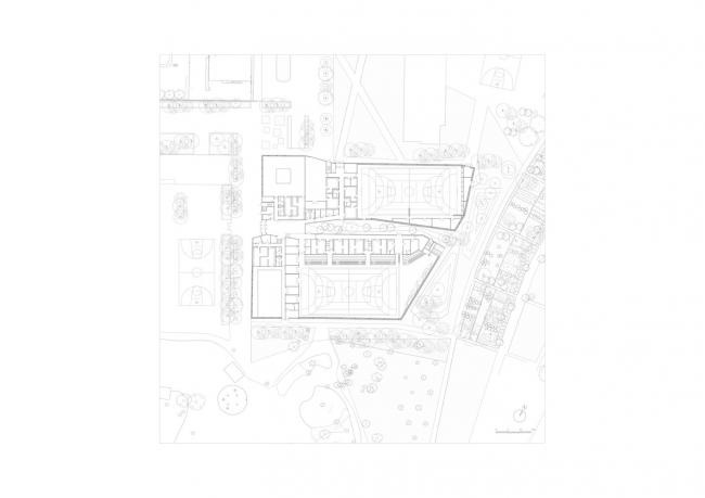 BIM建筑|绿草蓝天中的一抹金：La Fontaine体育中间