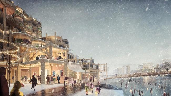 BIM建筑|snøhetta结合heatherwick事务地点多伦多打造全木制的“船埠之滨”社区