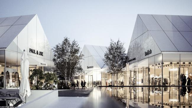 BIM建筑|法国里昂奥特莱斯，白色斗室子组成村落 / Gianni Ranaulo Design