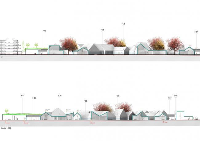 BIM建筑|法国里昂奥特莱斯，白色斗室子组成村落 / Gianni Ranaulo Design