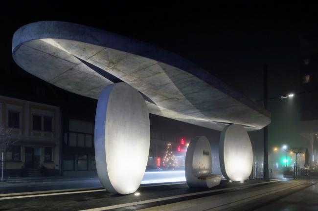 BIM建筑|具有雕塑感的圆盘车站：德国小镇电车站