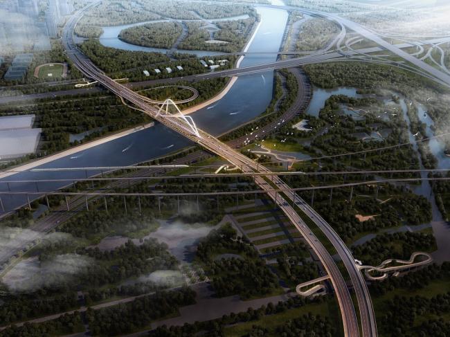 BIM建筑|南京承天年夜桥建造中，构造映四座山峦形态