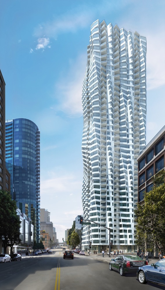 BIM建筑|Studio Gang 旧金山新作扭曲的“米拉年夜厦”封顶