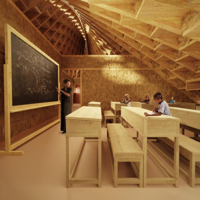 BIM建筑|NUDES 颁布马拉维黉舍设计，应用草砖建造门路状建筑